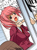 電車のドアにチンポを挟まれて絶頂してしまう女の子