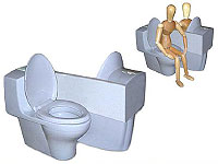 恋人と見つめあいながら用を足せるトイレ「TwoDaLoo」