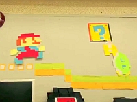 オフィスで付箋マリオが動き出す！ストップモーションムービー！