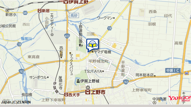 ザーメンぶっかけの犯行現場？「BOOKOFF 三重上野店」の地図