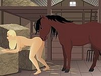 horse fucking girl　ブロンド美女が馬と獣姦するエロフラッシュ