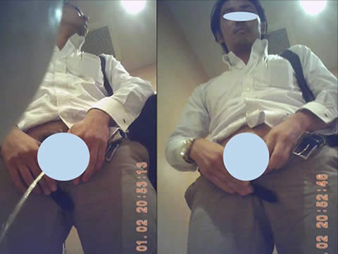 男子トイレ盗撮(132)マフラーイケメンのドボドボう★ち＆中腰尻ふきＬＥＤ超広角便器内等チ★ポ全５名