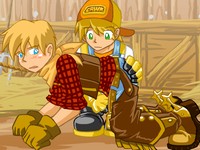 Hentai cowboy milking gay　手コキで精液を搾り取るエロフラッシュ