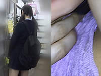 【リアル痴漢】おびえる女子校生を盗撮しながらマ●コいじり