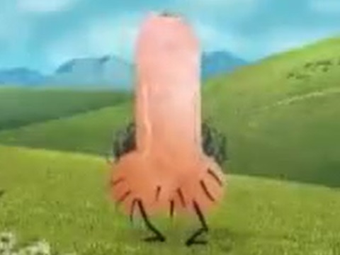 キモかわいいチンコのキャラクターが射精を教えてくれる