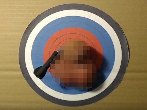 ペニスをダーツの的にするマジキチなM男